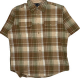 Tommy Hilfiger Checked Short Sleeve Shirt - Large Brown Cotton