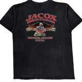 American Flag And Eagle Graphic Harley Davidson Graphic T-Shirt - Large Black Cotton