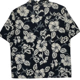 Quiksilver Floral Hawaiian Shirt - XL Black & White Cotton