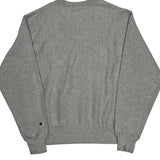 Reverse Weave Champion Spellout Sweatshirt - Medium Gray Cotton