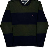 Tommy Hilfiger Striped Jumper - XL Green Cotton