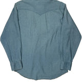 Wrangler Contrast Stitch Denim Shirt - Large Beige Cotton