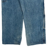Made In USA Carhartt Double Knee Carpenter Pants - 34W 29L Blue Cotton