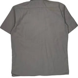 American Flag Patch On Sleeve Dickies Short Sleeve Shirt - Large Gray Polyester Blend