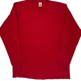 Tall Blank Fruit Of The Loom Single Stitch Long Sleeve T-Shirt - XL Red Cotton