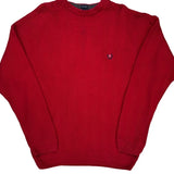 Chaps Ralph Lauren Herringbone Sweater - Large Red Cotton