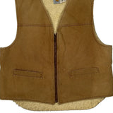 80S Carhartt Sherpa Lined Vest - XL Brown Cotton