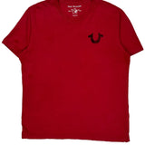 World Tour True Religion Graphic T-Shirt - Large Red Cotton