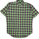 Blake Ralph Lauren Checked Short Sleeve Shirt - Medium Green Cotton