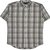 Tommy Hilfiger Checked Short Sleeve Shirt - XL Brown Cotton