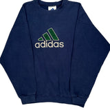 Classic Logo Adidas Sweatshirt - Small Blue Cotton