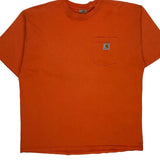 Carhartt T-Shirt - Large Orange Cotton