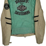 Restless Spirit Harley Davidson Graphic Leather Jacket - Medium Beige Leather