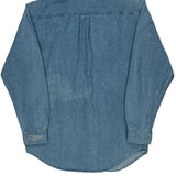 Mickey Mouse Embroidery Disney Cartoon Denim Shirt - Small Blue Cotton