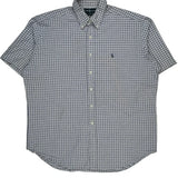 Blake Ralph Lauren Checked Short Sleeve Shirt - XL Blue Cotton