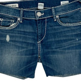 True Religion Denim Shorts - 27W UK 6 Blue Denim
