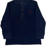 Age 3 Polo By Ralph Lauren Long Sleeve T-Shirt - 3XS Navy Cotton