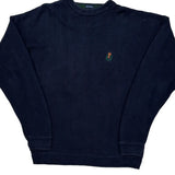 Chaps Ralph Lauren Herringbone Sweater - Medium Navy Cotton