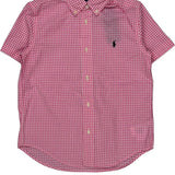 Age 7 Ralph Lauren Checked Short Sleeve Shirt - Small Pink Cotton