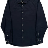Coogi Contrast Stitch Shirt - Medium Navy Cotton