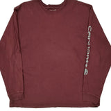 Carhartt Long Sleeve T-Shirt - XL Burgundy Cotton