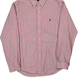 Ralph Lauren Striped Shirt - Large Pink Cotton