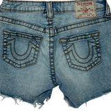 True Religion Denim Shorts - 28W UK 8 Light Wash Denim