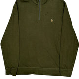 Polo By Ralph Lauren 1/4 Zip - Large Green Cotton