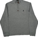Polo By Ralph Lauren 1/4 Zip - Large Gray Cotton