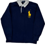Age 10 Polo By Ralph Lauren Rugby Shirt - Medium Navy Cotton