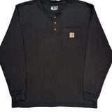 Carhartt Long Sleeve T-Shirt - Large Black Cotton