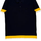 Lacoste Striped Polo Shirt - Medium White Cotton