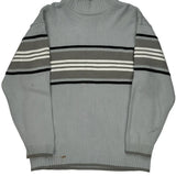 Southpole Striped Sweater - XL Gray Acrylic