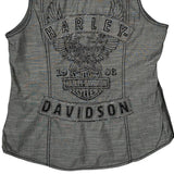 Harley Davidson Graphic Denim Vest - Medium Gray Cotton