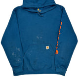 Carhartt Spellout Hoodie - XL Blue Cotton
