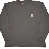 Carhartt Long Sleeve T-Shirt - XL Grey Cotton