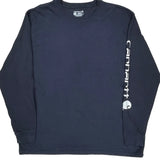 Carhartt Spellout Long Sleeve T-Shirt - XL Navy Cotton