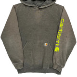 Carhartt Spellout Hoodie - Medium Grey Cotton Blend
