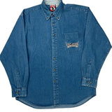 Walt Disney World Mickey Inc Graphic Denim Shirt - Medium Blue Cotton