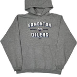 Edmonton Oilers Reebok Hoodie - Large Gray Cotton Blend