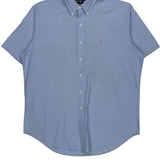 Ralph Lauren Checked Short Sleeve Shirt - Large Blue Cotton