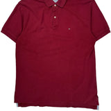 Tommy Hilfiger Polo Shirt - Large Red Cotton