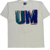 Colorful Brush Stroke Um And Bro Text Umbro Graphic T-Shirt - XL White Cotton