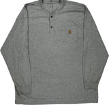 Carhartt Long Sleeve T-Shirt - 2XL Grey Cotton