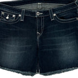 True Religion Studded Denim Shorts - 34W US 8 Dark Wash Denim