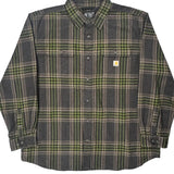 Carhartt Checked Flannel Shirt - 2XL Gray Cotton