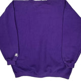 Starter Sweatshirt - Large Purple Cotton