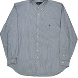 Ralph Lauren Striped Shirt - 2XL Blue Cotton