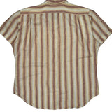 Guess Striped Short Sleeve Shirt - XL Multicoloured Linen Blend