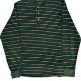 Gant Striped Rugby Shirt - Medium Green Cotton Blend